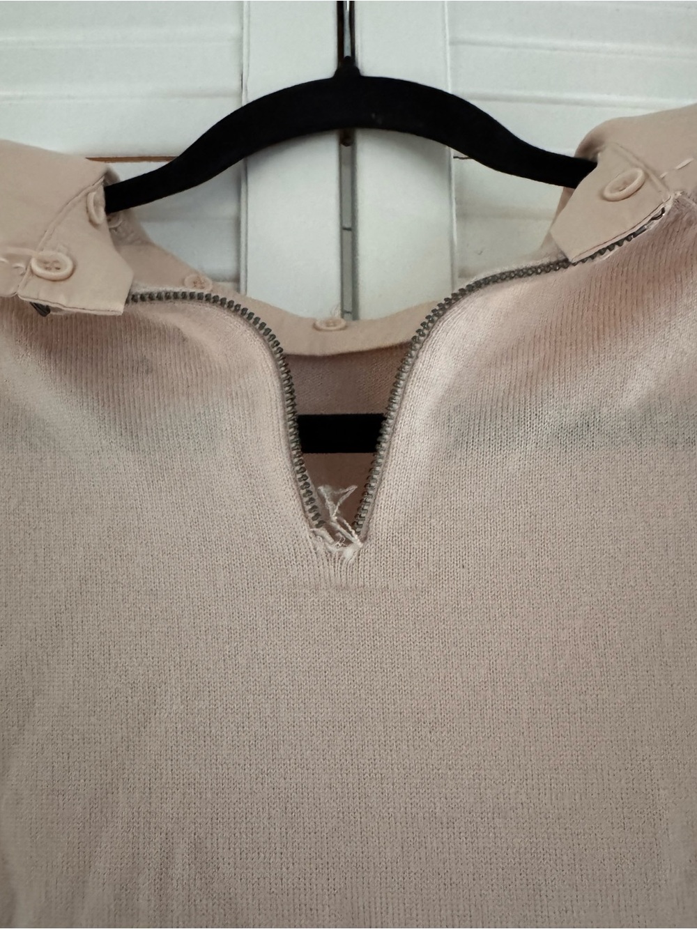 Alice and Olivia Porla Wool Long-Sleeve Collared Top - Light Pink - Picture 4 of 5